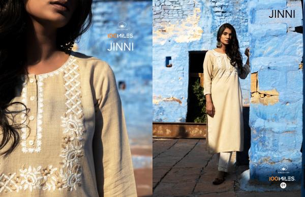 100 Miles Jinni Embridery Werked Designer Cotton Kurti Collection